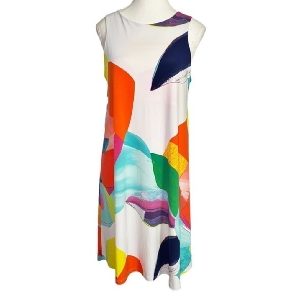 Clara Sun Woo Jewel Neck A-Line Knee-Length Swing Dress - Sunburst Petal